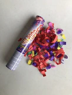 Konfettirør, Guldstrimler, 40 cm