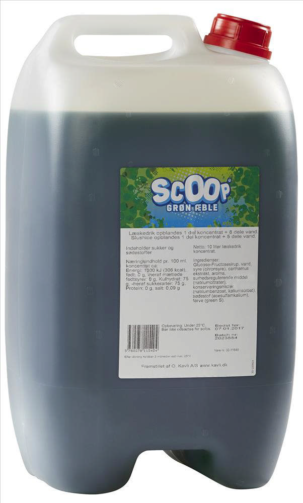 Scoop Slushice Koncentrat Grøn Æble, 10L