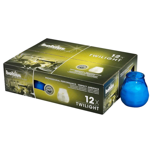 Lysbowle, Blå, 70 brændetimer (12stk/kasse)