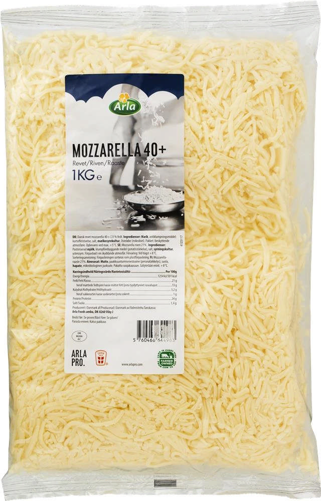 Revet Ost, Mozzarella Arla Pro 40+, 1kg